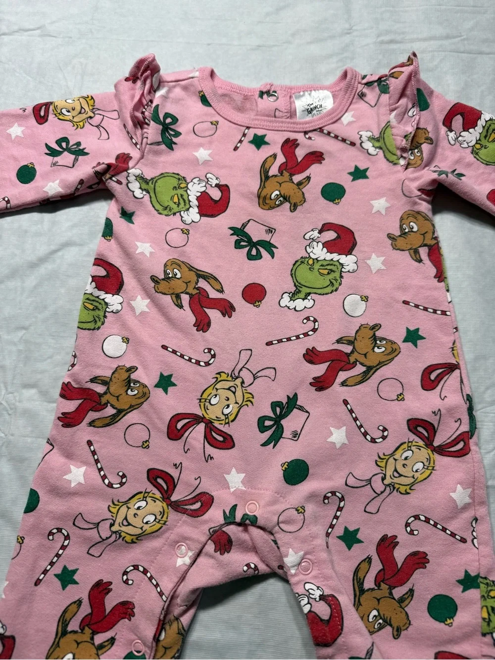 The Grinch Baby Girl Festive Xmas Jumpsuit Size 12 Months